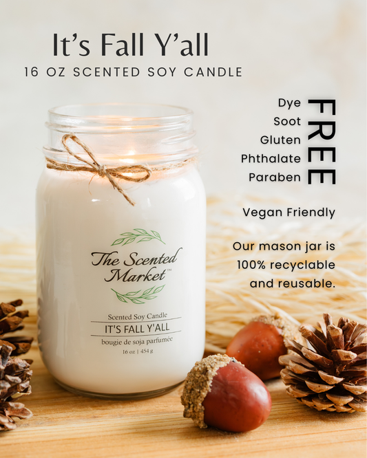 IT'S FALL Y'ALL Soy Wax Candle 16 oz