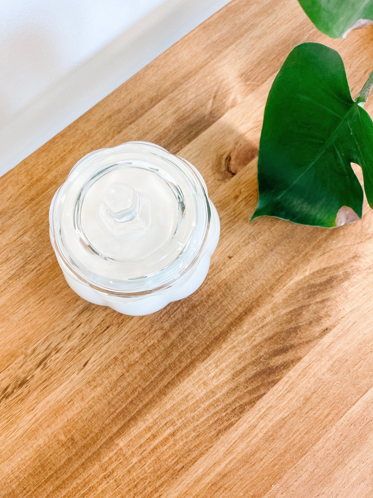 White Glass Pumpkin Soy Candle