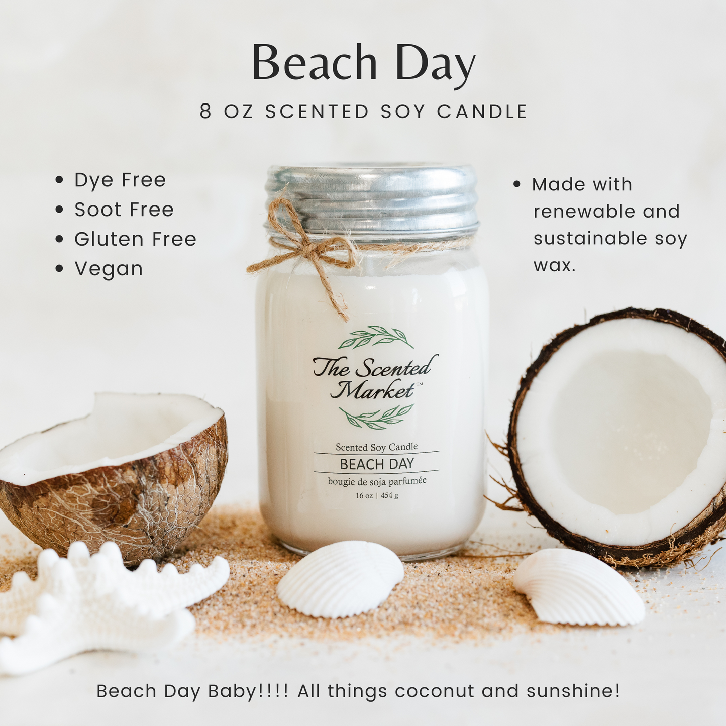 BEACH DAY Soy Wax Candle 16 oz