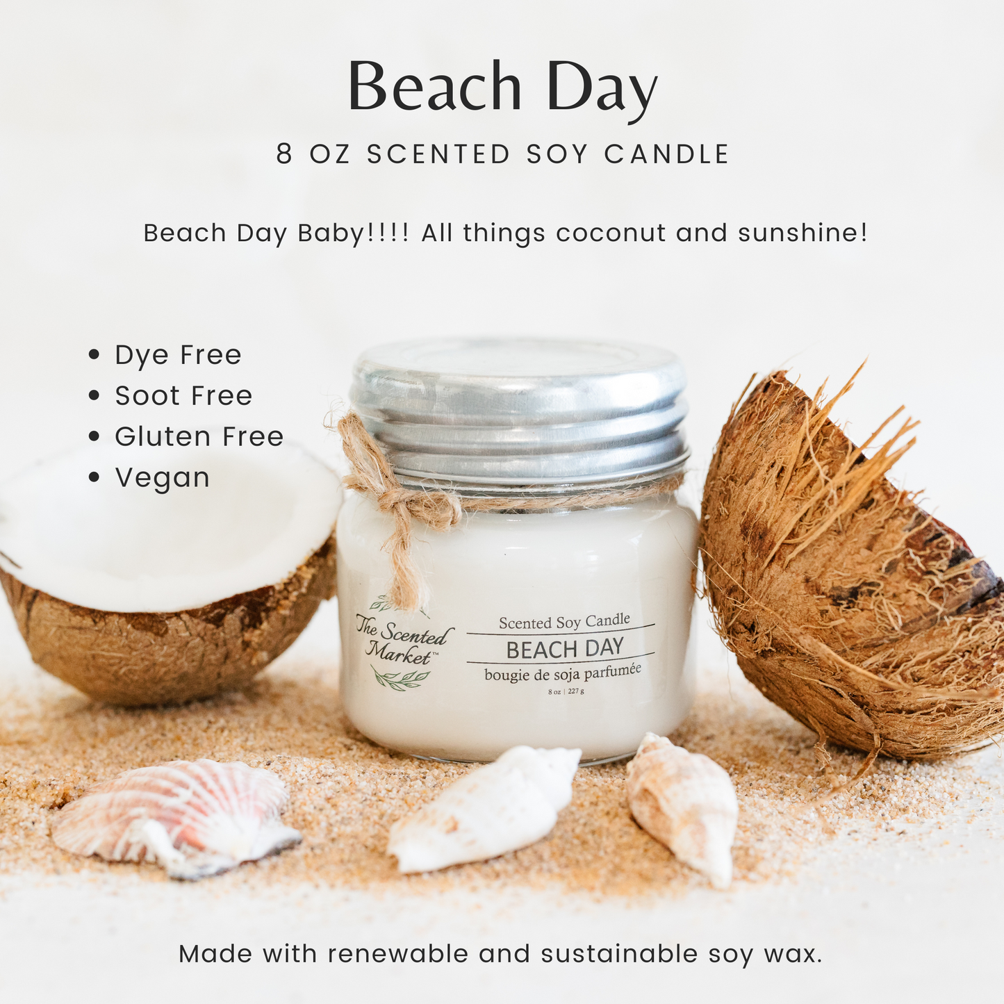 BEACH DAY Soy Wax Candle 8 oz