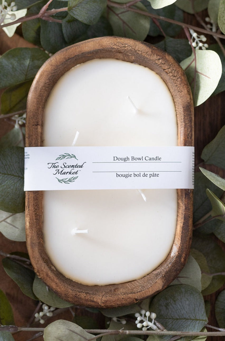 Brown Oval Dough Bowl - EUCALYPTUS LAVENDER - The Scented Market Candles