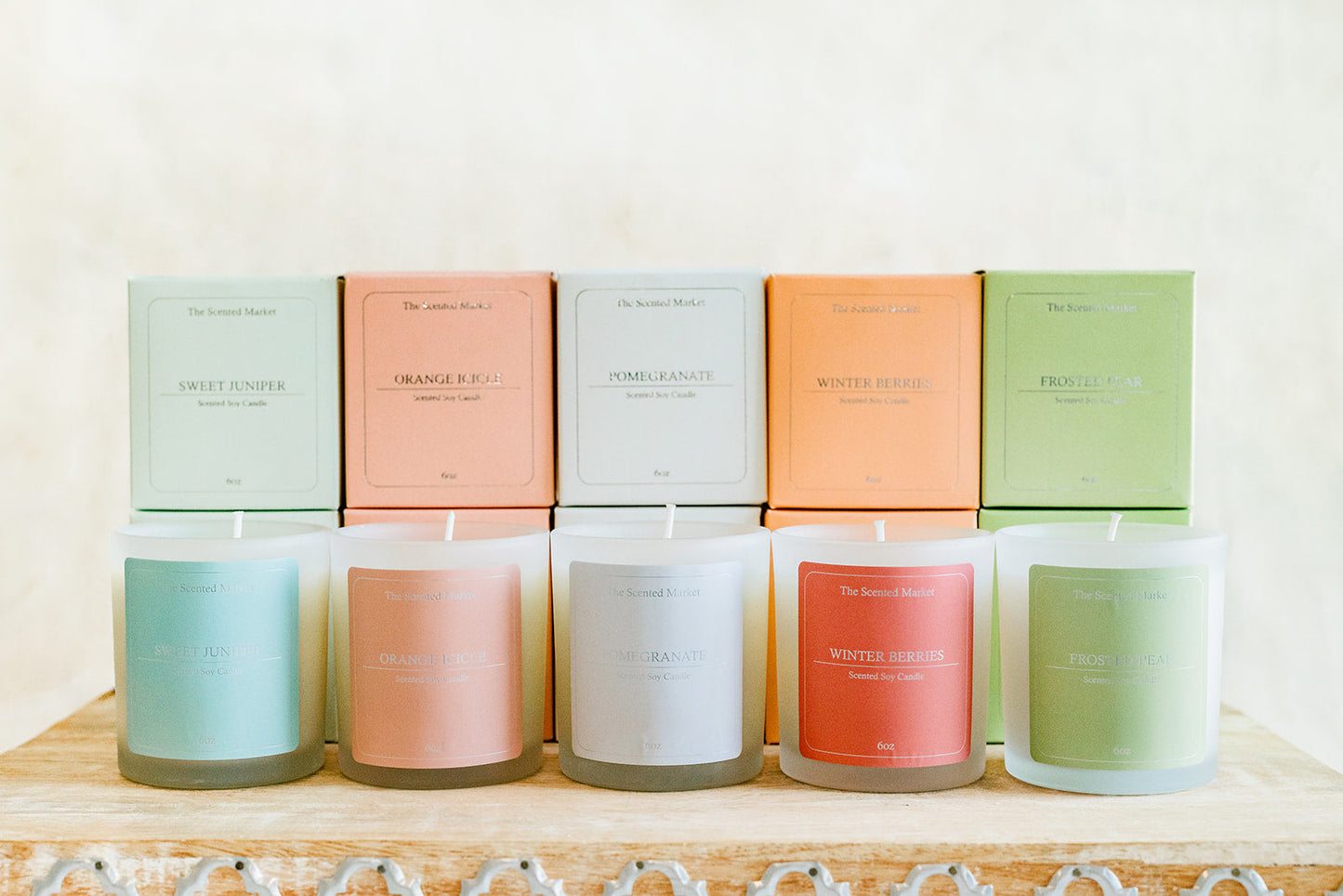 Crisp FROSTED PEAR Soy Wax Candle - The Scented Market Candles