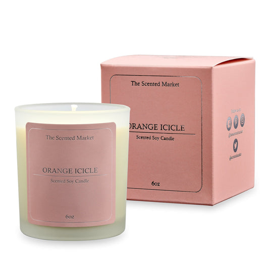 Crisp ORANGE ICICLE Soy Wax Candle - The Scented Market Candles