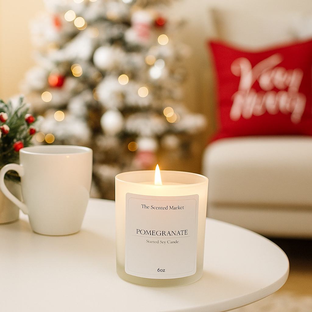 Crisp POMEGRANATE Soy Wax Candle - The Scented Market Candles