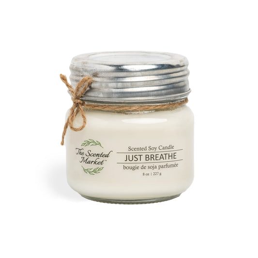 JUST BREATHE Soy Wax Candle 8 oz - The Scented Market Candles
