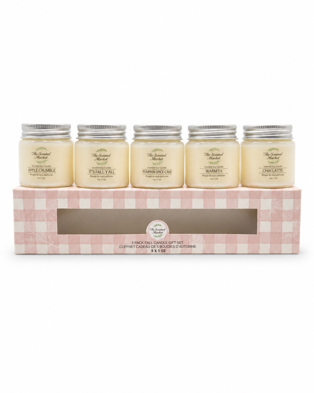 Fall Candle Sample Pack | 5 Soy Wax Fall Scented Candles | Autumn Fragrance Gift Set
