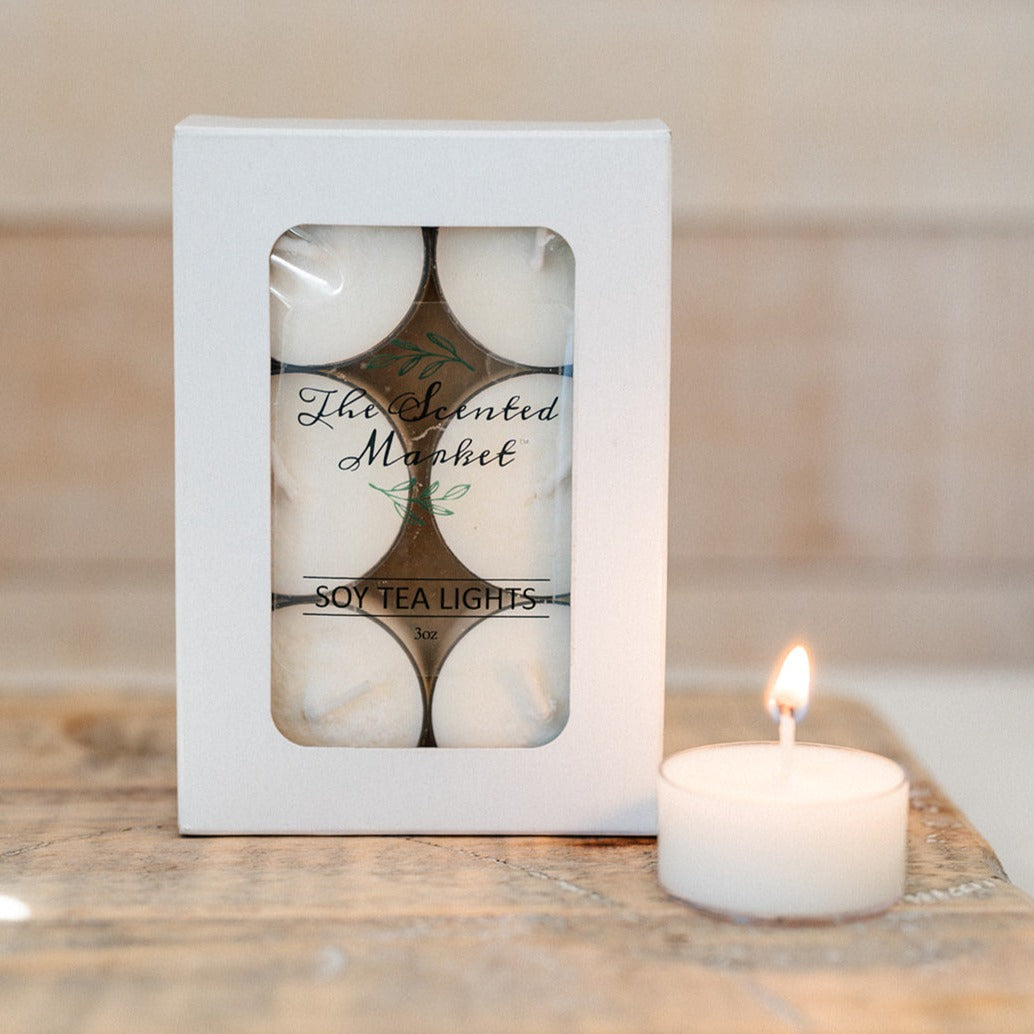 Au Natural / Scent-Free Tea Lights – Pure Soy Wax Candles - The Scented Market Candles