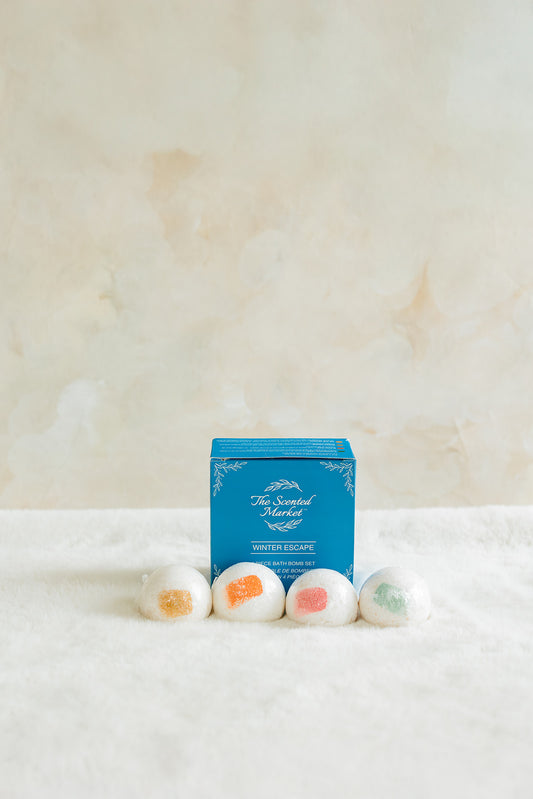 Winter Mini Bath Bomb Gift Set | 4 Relaxing Seasonal Scents for a Cozy Self Care Experience