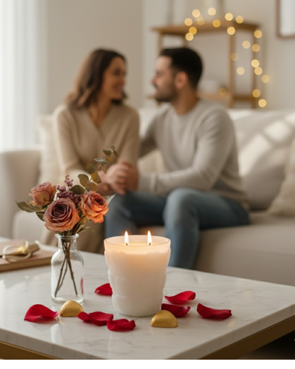 Frosted Heart 2 Wick Soy Candle – Cranberry Peach Vanilla | Valentine’s Day Edition