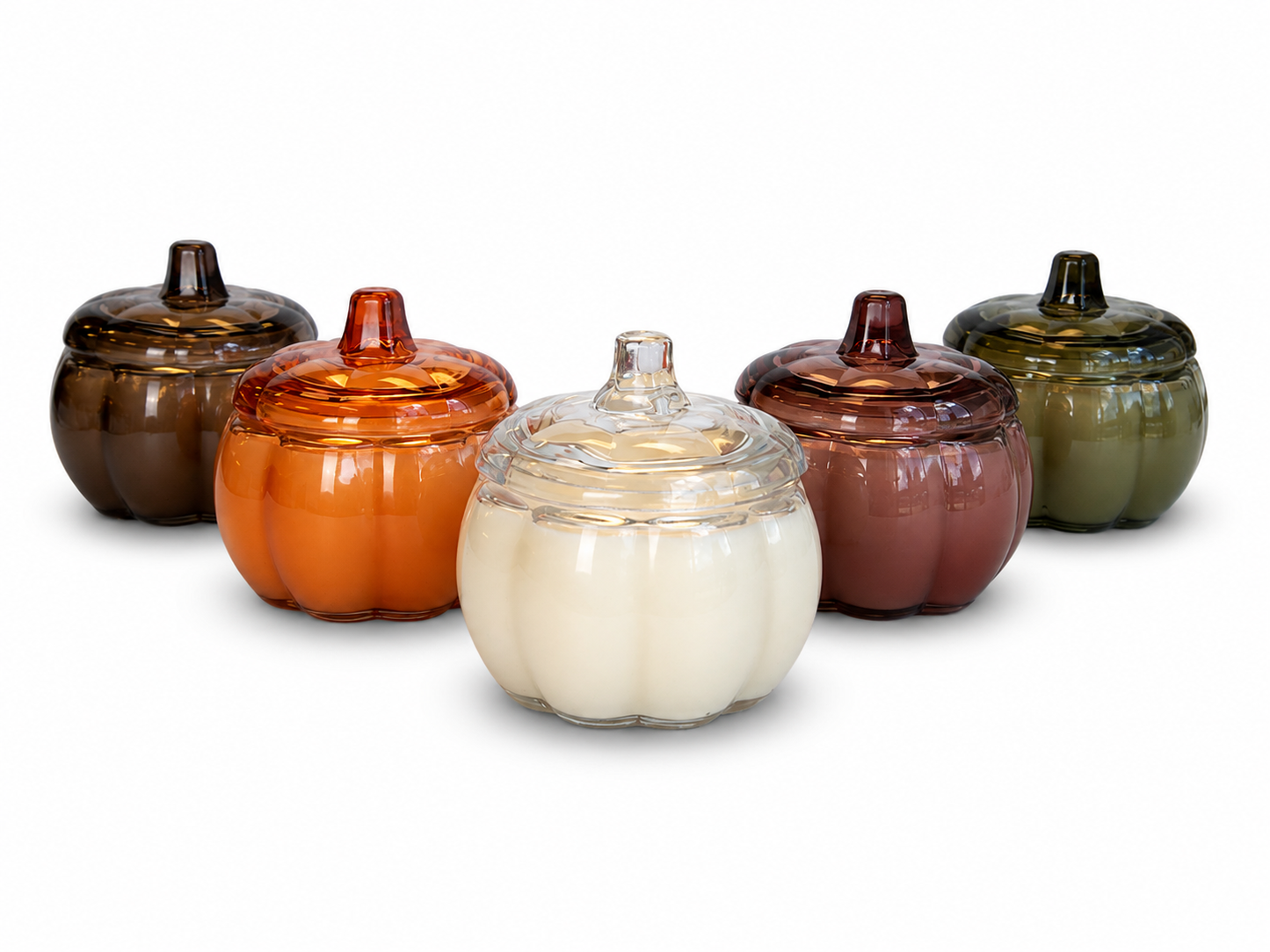 Glass Pumpkin Soy Candle GREEN | Pumpkin Spice Cake