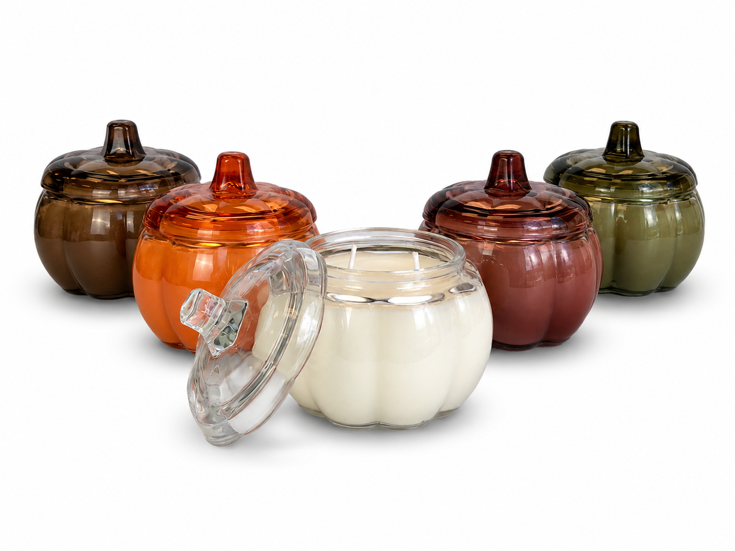 Glass Pumpkin Soy Candle BROWN | Pumpkin Spice Cake