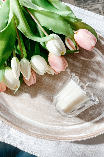 Glass Tulip Bulb Candle – Elegant Floral-Inspired Soy Wax Candle