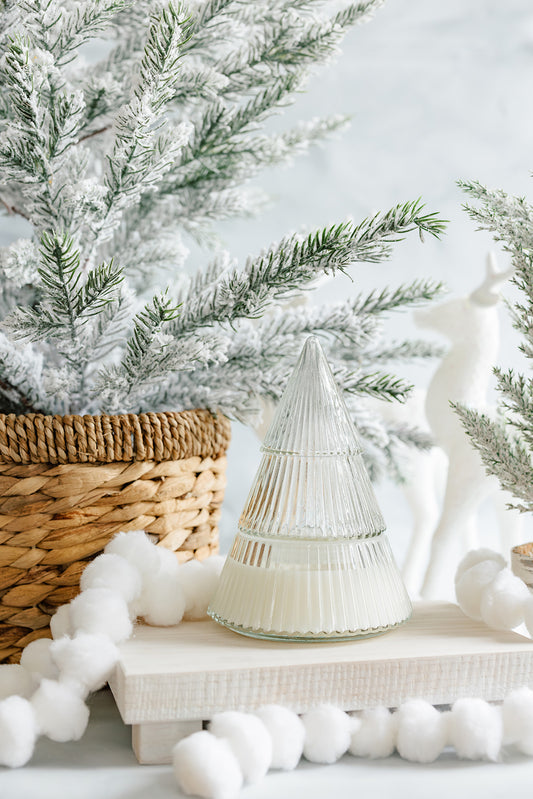 Glass Christmas Tree Soy Wax Candle 14 oz - O'CHRISTMAS TREE
