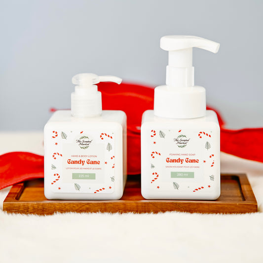 The Candy Cane Gift Set - Foaming Hand Soap + Body Lotion