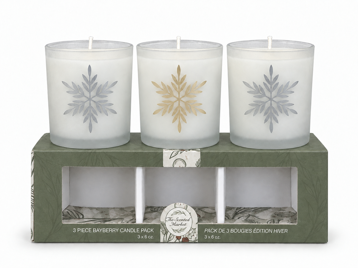 BAYBERRY Frosted Holiday Trio Candle Gift Set