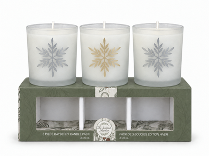 BAYBERRY Frosted Holiday Trio Candle Gift Set