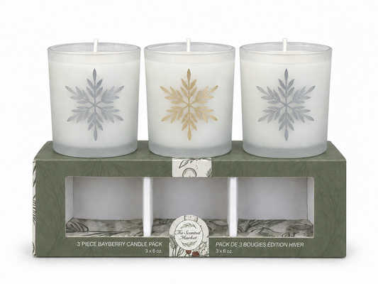 BAYBERRY Frosted Holiday Trio Candle Gift Set