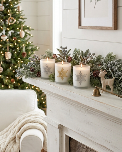BAYBERRY Frosted Holiday Trio Candle Gift Set