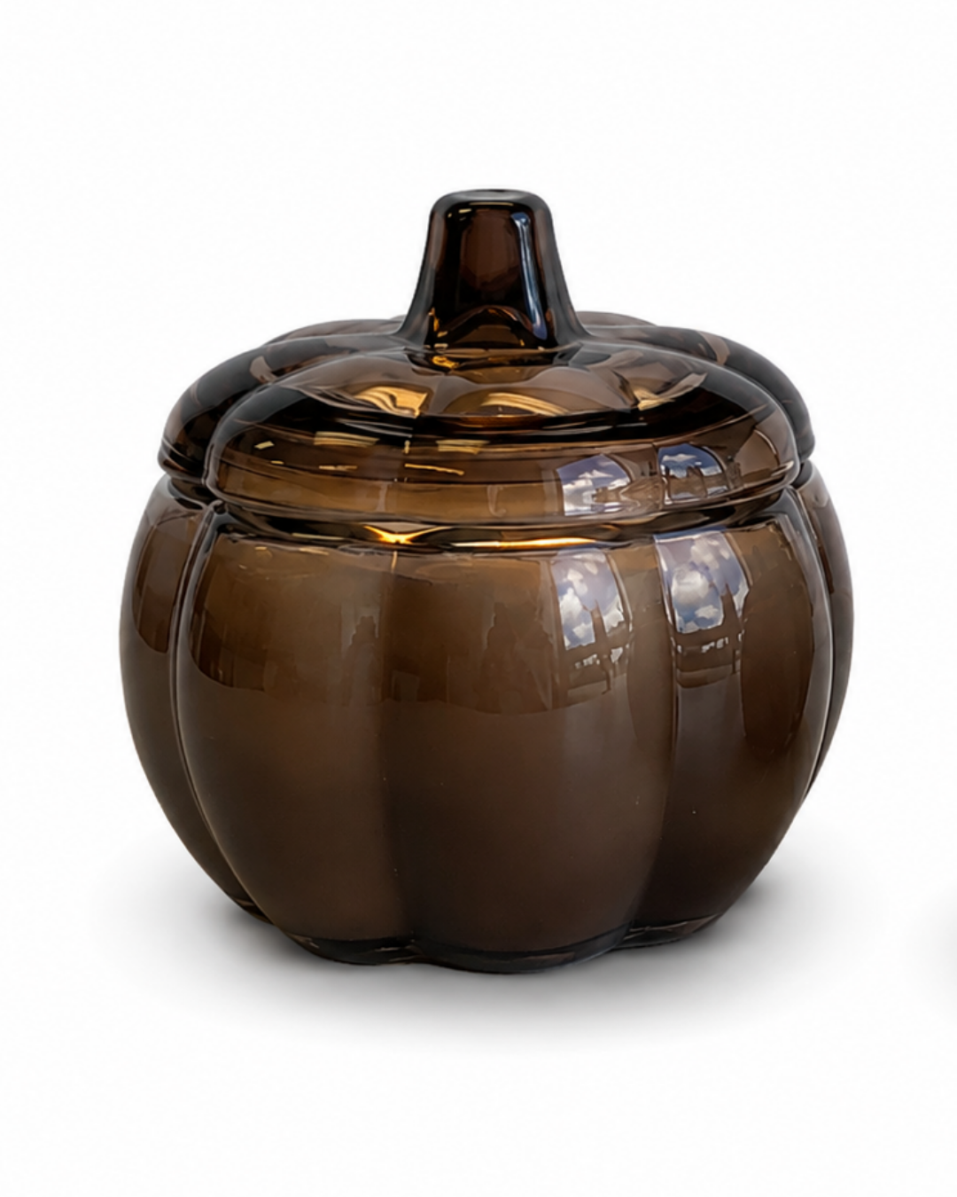 Glass Pumpkin Soy Candle BROWN | Pumpkin Spice Cake