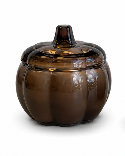 Glass Pumpkin Soy Candle BROWN | Pumpkin Spice Cake