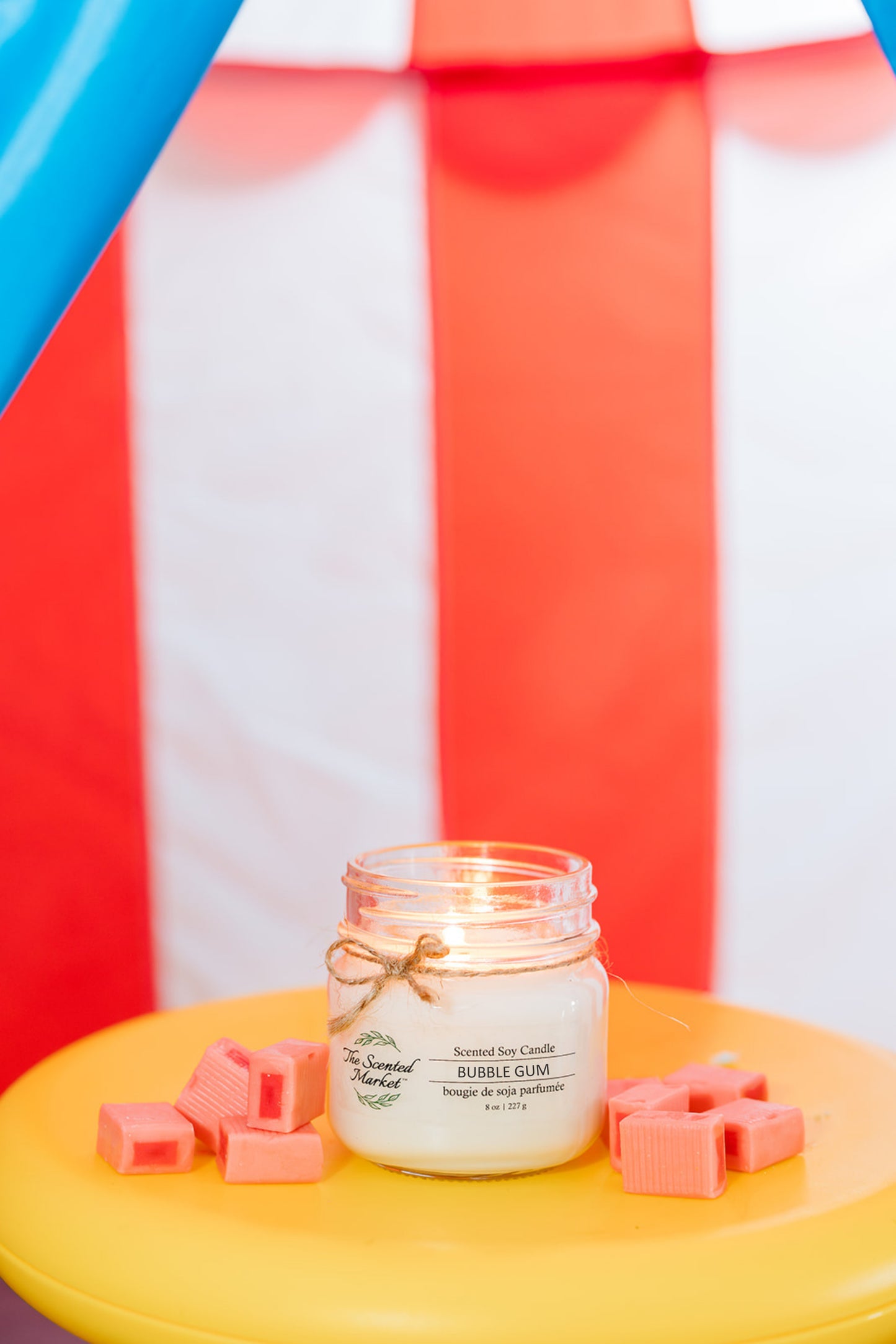 Carnival Bubble Gum Soy Wax Candle 8 oz