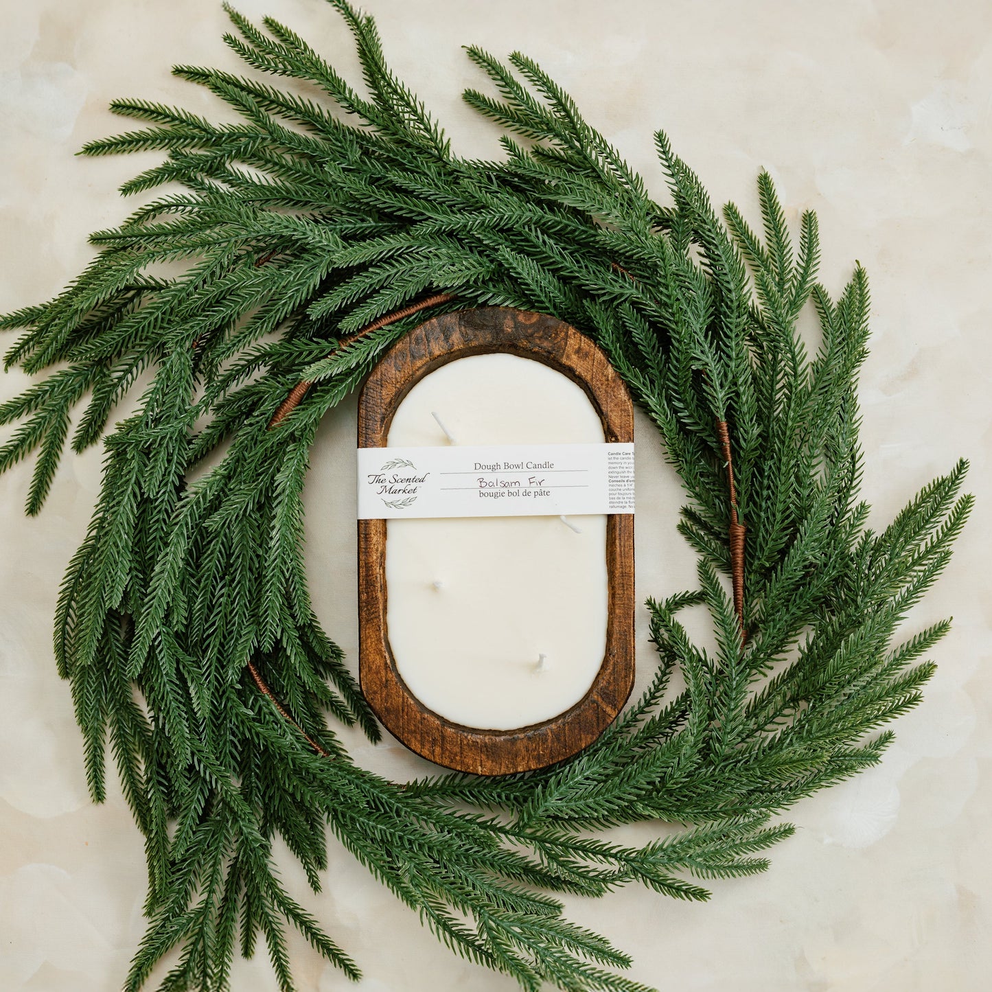 Brown Oval Dough Bowl - BALSAM FIR - The Scented Market  Candles   
