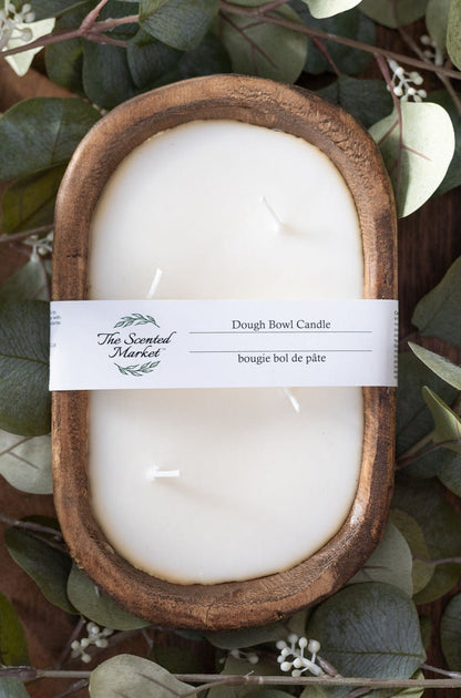 Brown Oval Dough Bowl - EUCALYPTUS LAVENDER - The Scented Market  Candles   