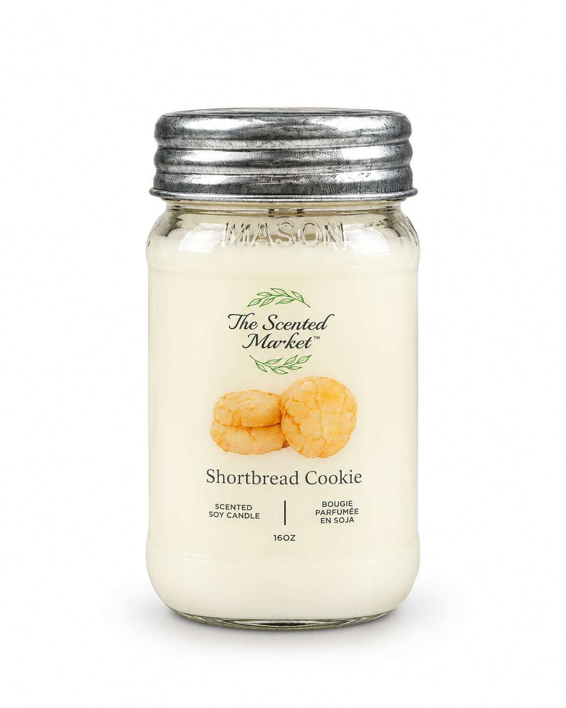Shortbread Cookie Scented Soy Candle | Sweet Bakery Candle | 16 oz, 100 Hour Burn