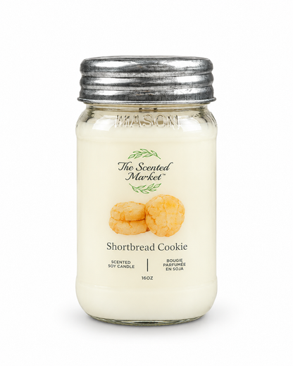 Shortbread Cookie Scented Soy Candle | Sweet Bakery Candle | 16 oz, 100 Hour Burn