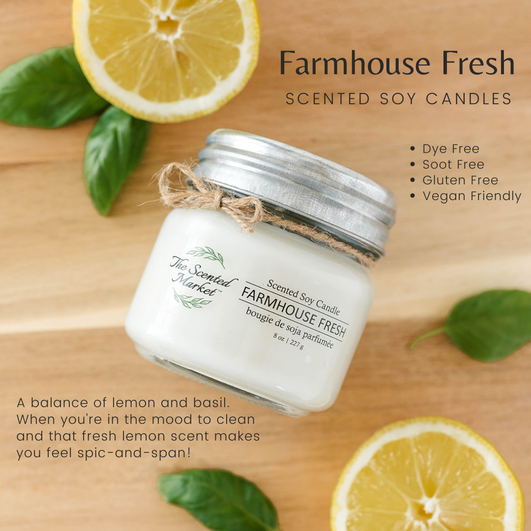 FARMHOUSE FRESH Soy Wax Candle 8 oz - The Scented Market  Candles   