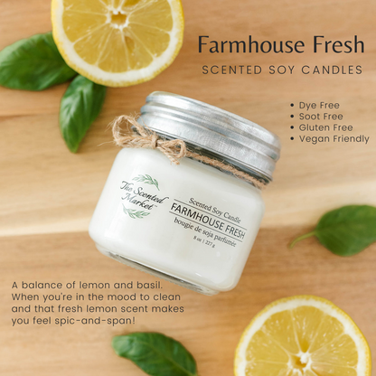 FARMHOUSE FRESH Soy Wax Candle 8 oz - The Scented Market  Candles   