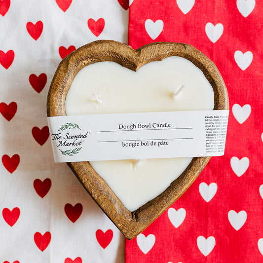 Handcrafted Heart-Shaped 3-Wick Dough Bowl Candle - Hearts Desire - The Scented Market     