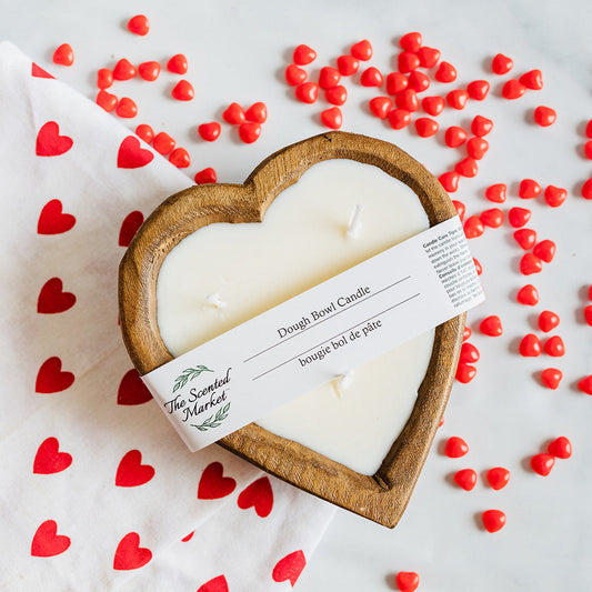 Handcrafted Heart-Shaped 3-Wick Dough Bowl Candle - Hearts Desire - The Scented Market     