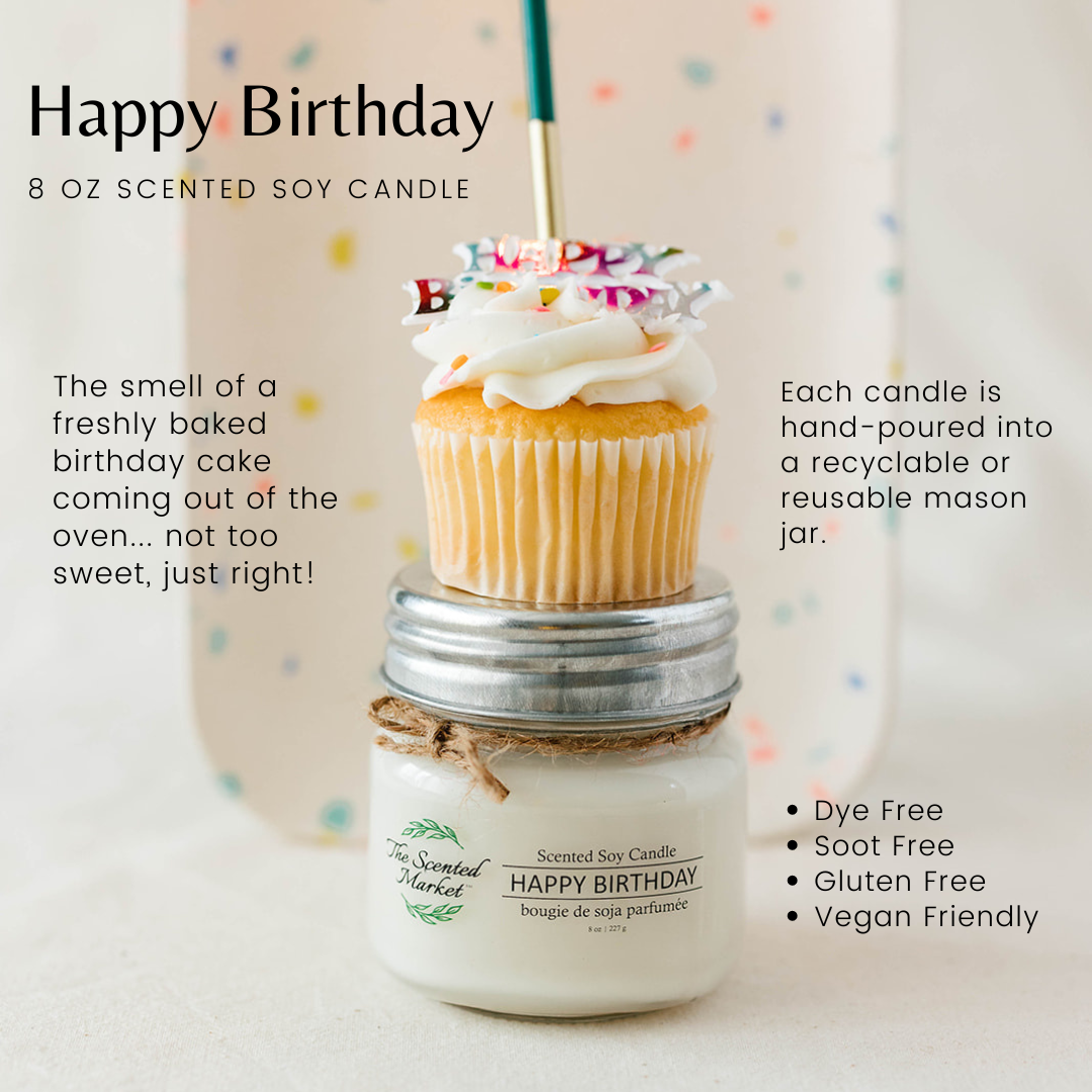 HAPPY BIRTHDAY Soy Wax Candle 8 oz