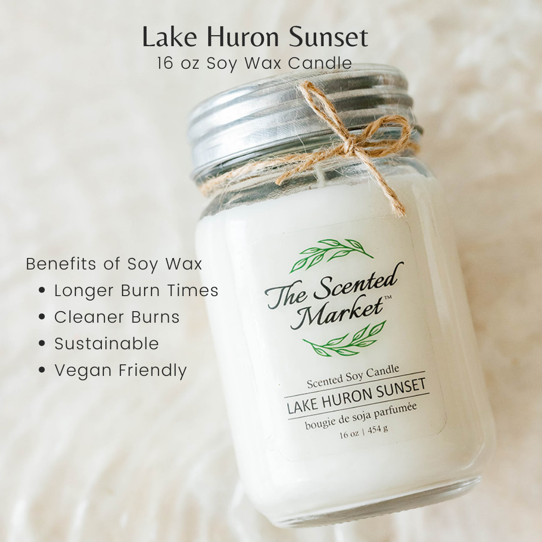 LAKE HURON SUNSET Soy Wax Candle 16 oz - The Scented Market  Candles   