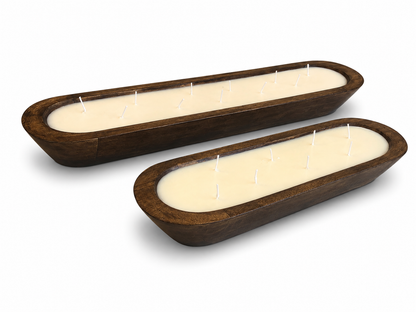 APPLE CRUMBLE Long Dough Bowl Soy Candle | Scented Wooden Bowl Candle