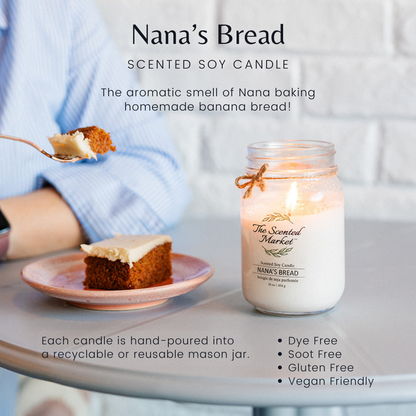 NANA'S BREAD Soy Wax Candle 16 oz - The Scented Market  Candles   