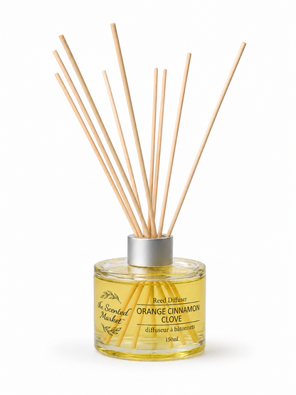 ORANGE CINNAMON CLOVE Reed Diffuser – Long-Lasting Relaxing Room Fragrance