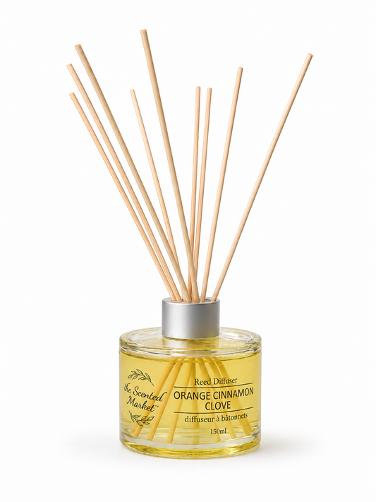 ORANGE CINNAMON CLOVE Reed Diffuser – Long-Lasting Relaxing Room Fragrance