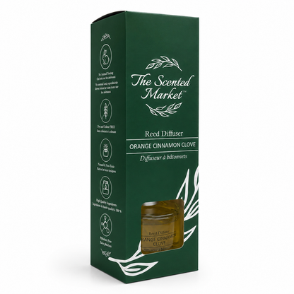 ORANGE CINNAMON CLOVE Reed Diffuser – Long-Lasting Relaxing Room Fragrance