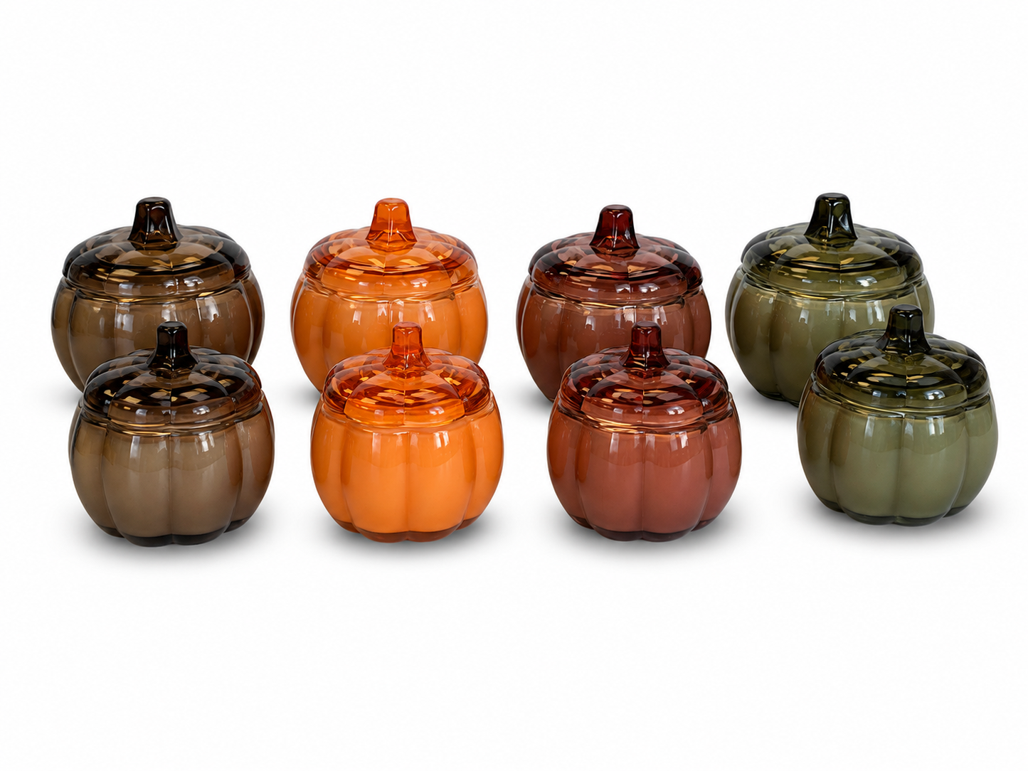 Glass Pumpkin Soy Candle GREEN | Pumpkin Spice Cake