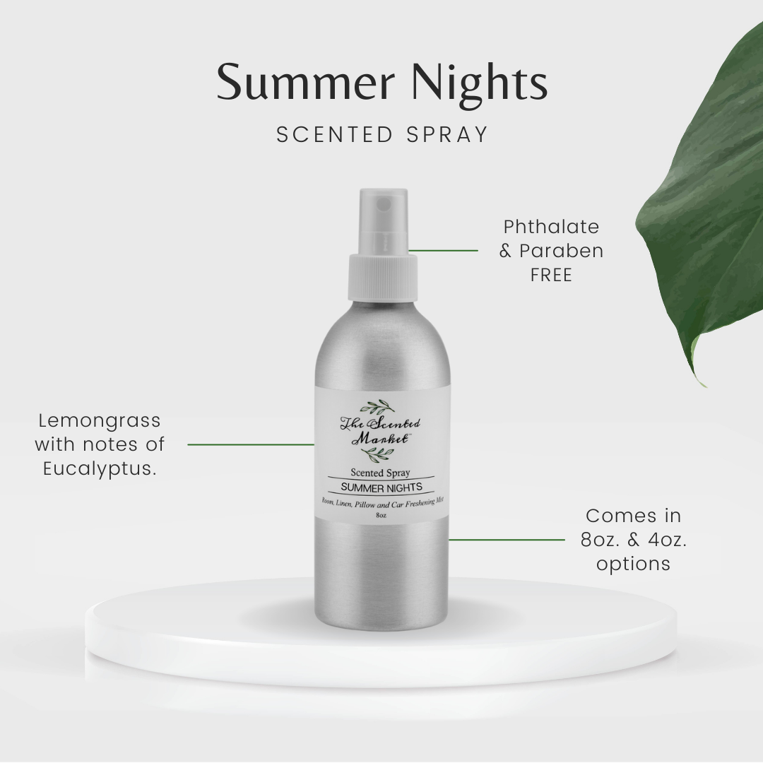 SUMMER NIGHTS Scented Spray 4 oz - The Scented Market  Air Fresheners   