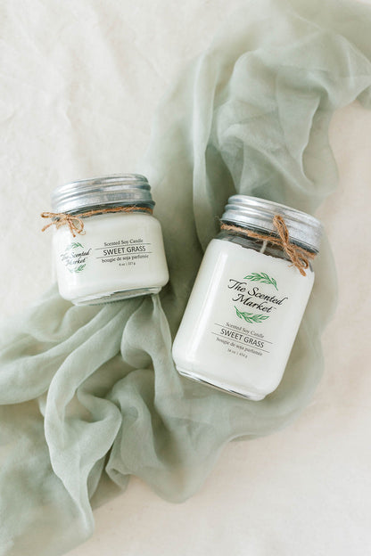 SWEET GRASS Soy Wax Candle 8 oz - The Scented Market  Candles   