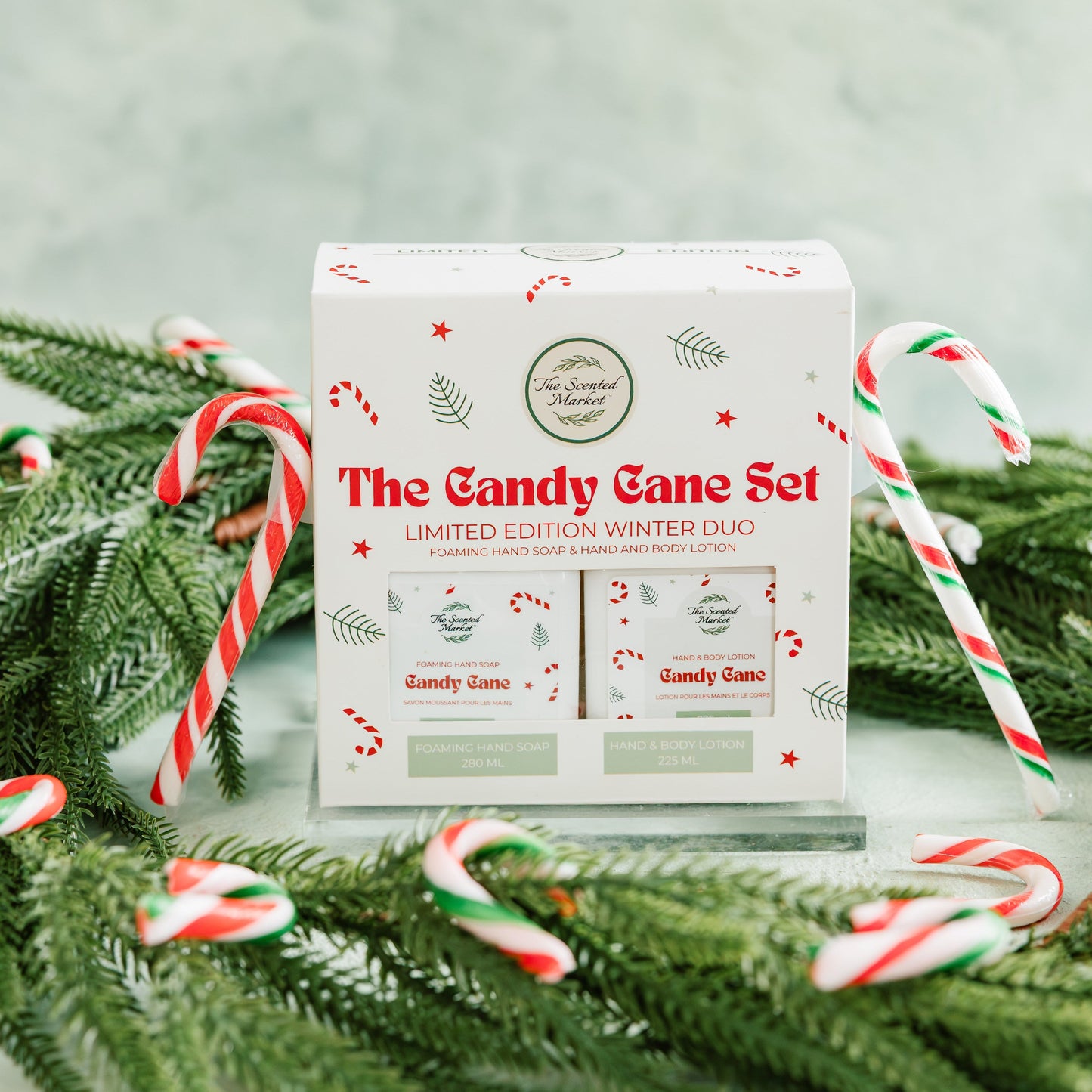 The Candy Cane Gift Set - Foaming Hand Soap + Body Lotion - The Scented Market  Bath & Body Gift Sets   