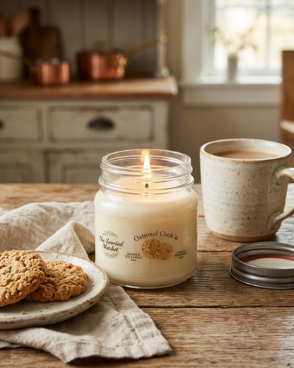 Oatmeal Cookie Scented Soy Candle | Warm Bakery Candle | 8 oz, 50 Hour Burn
