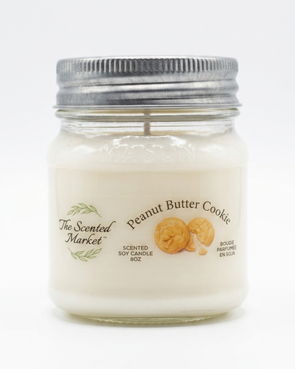 Peanut Butter Cookie Scented Soy Candle | Sweet Bakery Candle | 8 oz, 50 Hour Burn