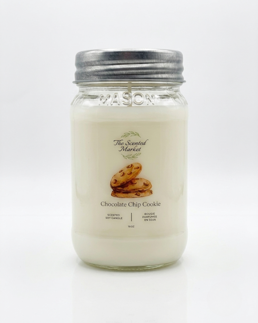 Chocolate Chip Cookie Scented Soy Candle | Sweet Bakery Candle | 16 oz, 100 Hour Burn
