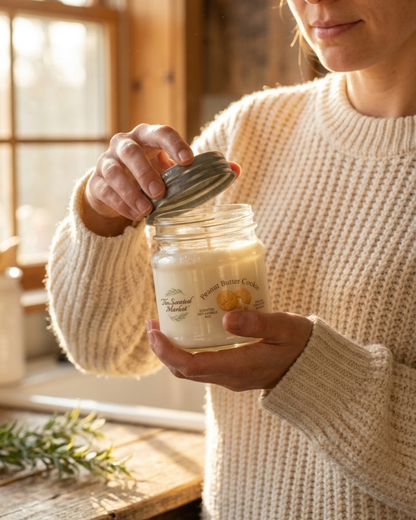 Peanut Butter Cookie Scented Soy Candle | Sweet Bakery Candle | 8 oz, 50 Hour Burn