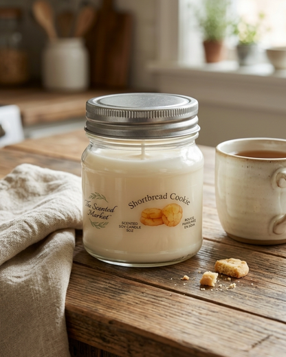 Shortbread Cookie Scented Soy Candle | Sweet Bakery Candle | 8 oz, 50 Hour Burn