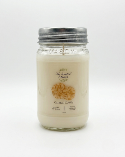 Oatmeal Cookie Scented Soy Candle | Warm Bakery Candle | 16 oz, 100 Hour Burn